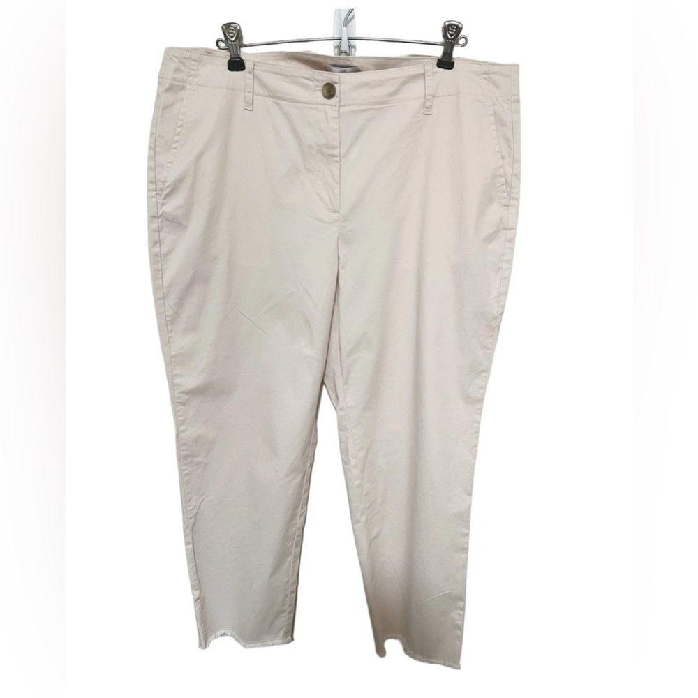 New J. Jill 14 Petite Chino Fringe Hem Blush Pink Pima Women Pants - Picture 6 of 11
